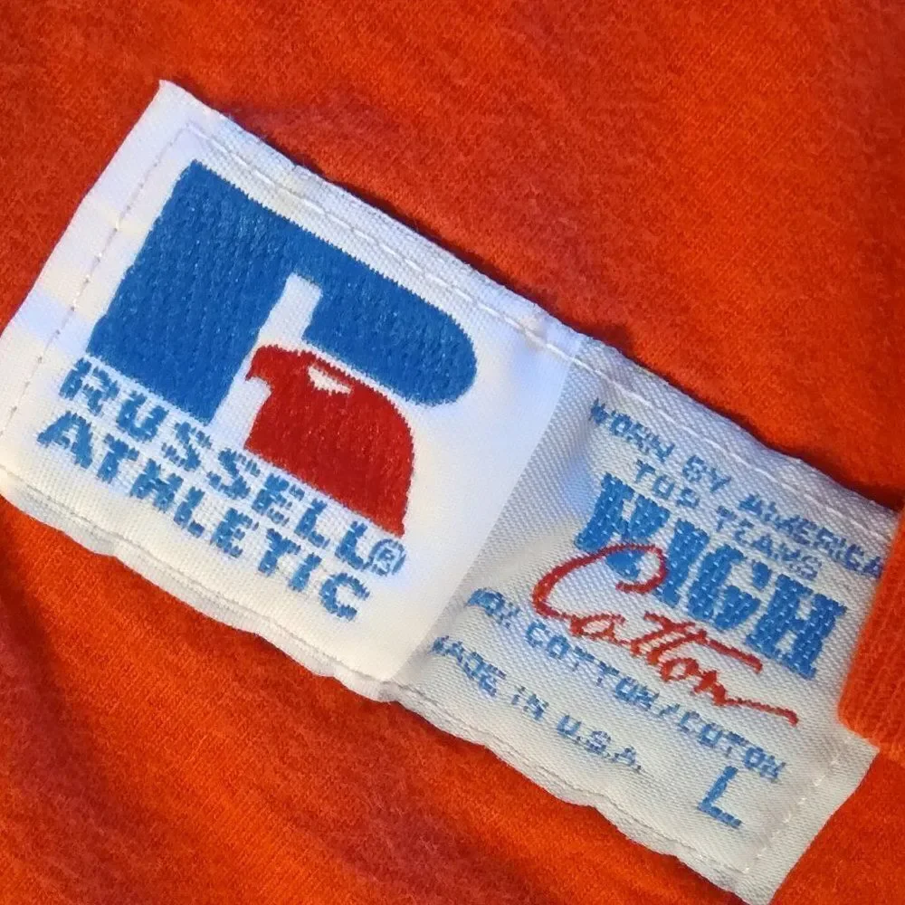 Vintage Russell Athletic Blank Long Sleeve T-Shirt Red